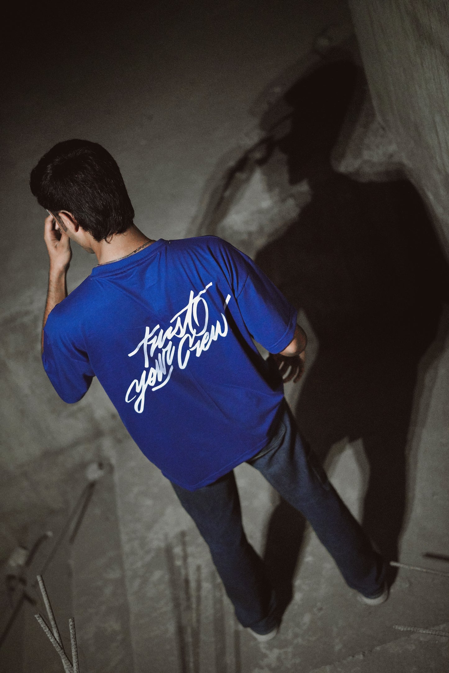 ‘Trust Your Crew t-shirt in dark blue color