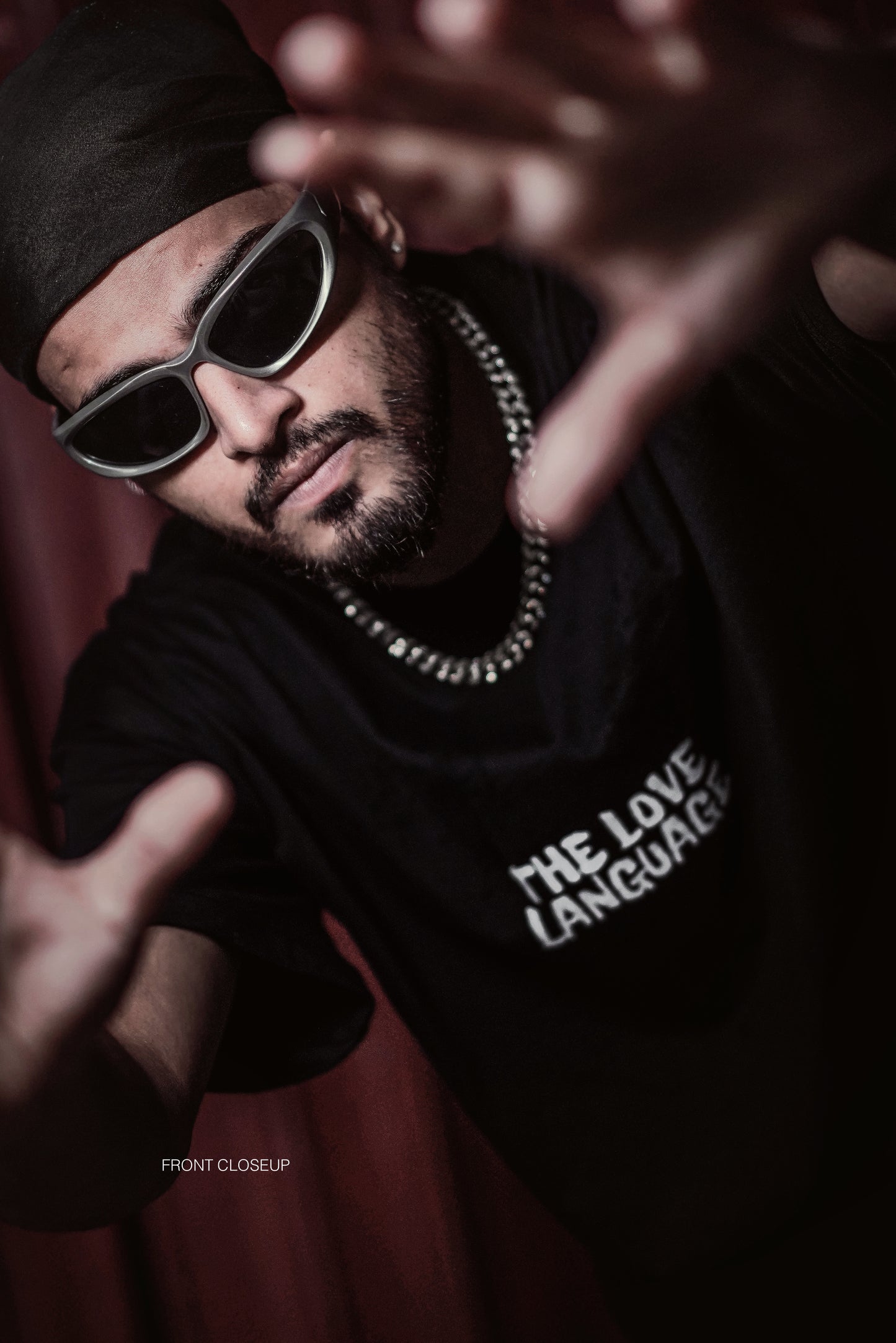 THE LOVE LANGUAGE’ jet black printed Tshirt