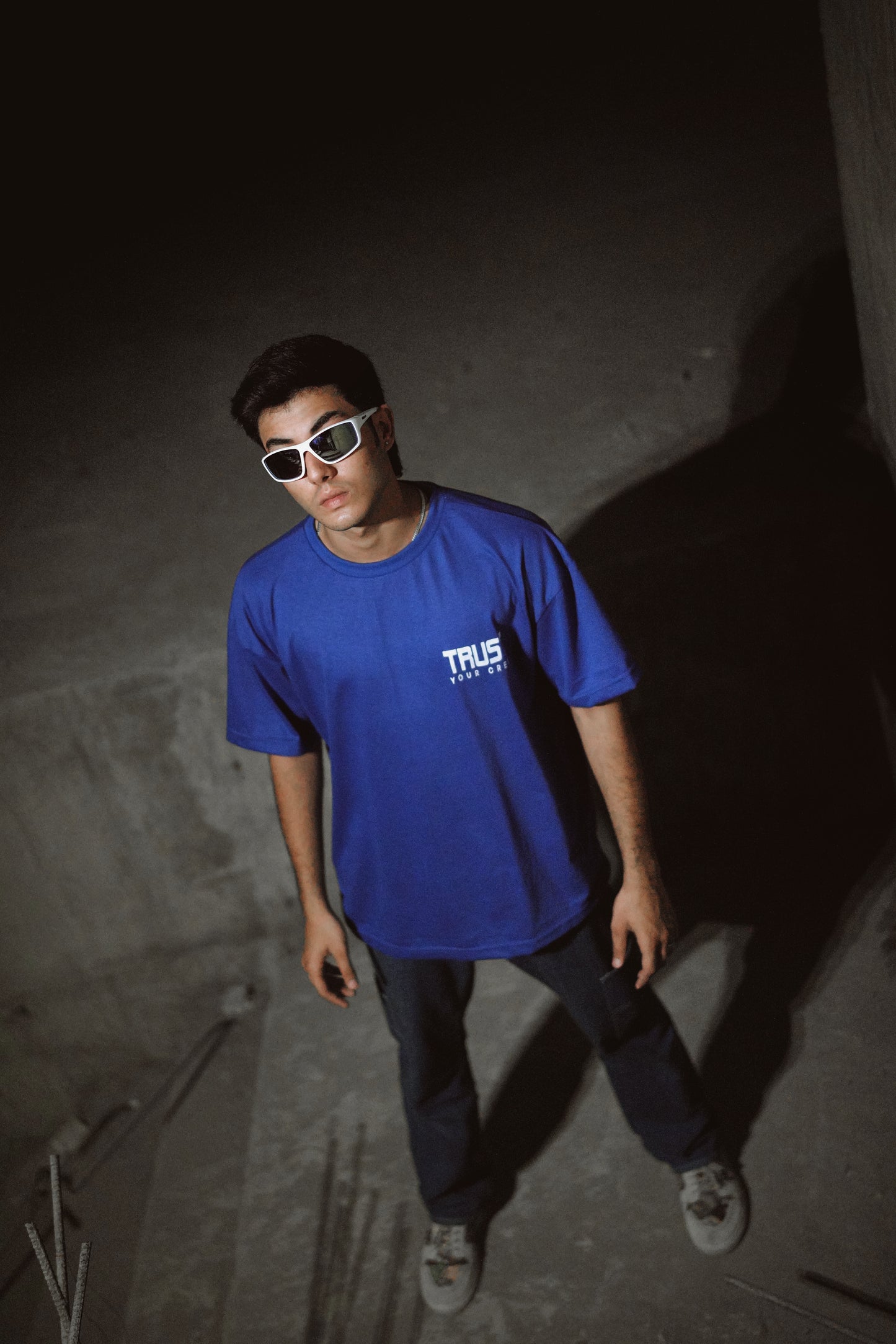‘Trust Your Crew t-shirt in dark blue color